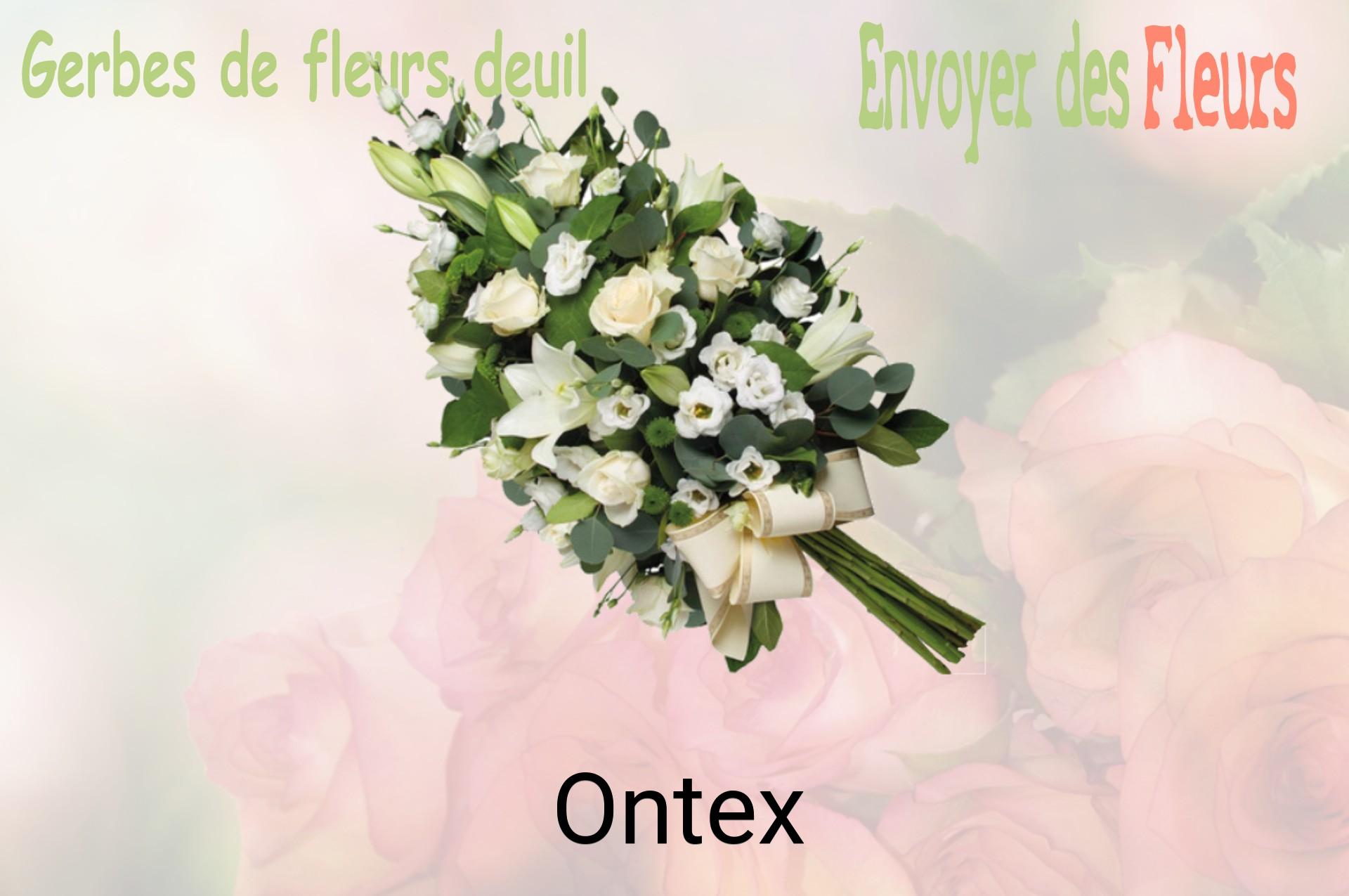 Gerbe de fleurs de deuil livrée à Ontex